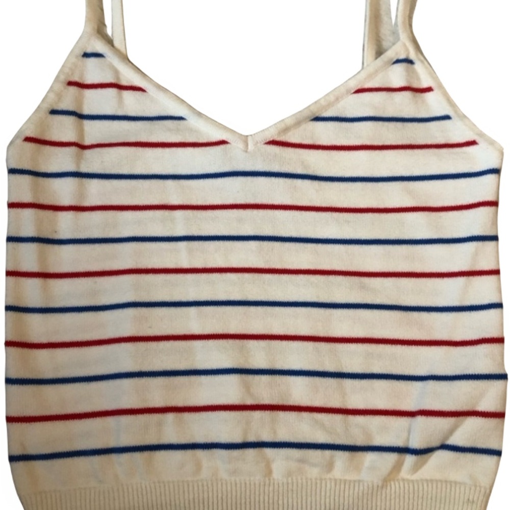 Forever 21 Striped Camisole - Red and Blue on Cream